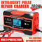 12V 24V 10A 7 Stage Intelligent Pulse Repair Charger With LED Display