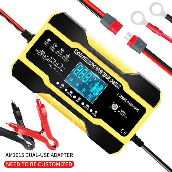 12V 24V 10A 7 Stage Intelligent Pulse Repair Charger With LED Display